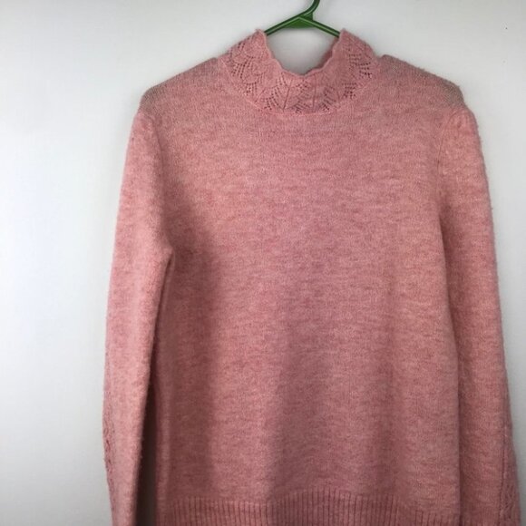 Cynthia Rowley  Coral Mock Neck long sleeve Wool Sweater Women size S - Picture 3 of 13